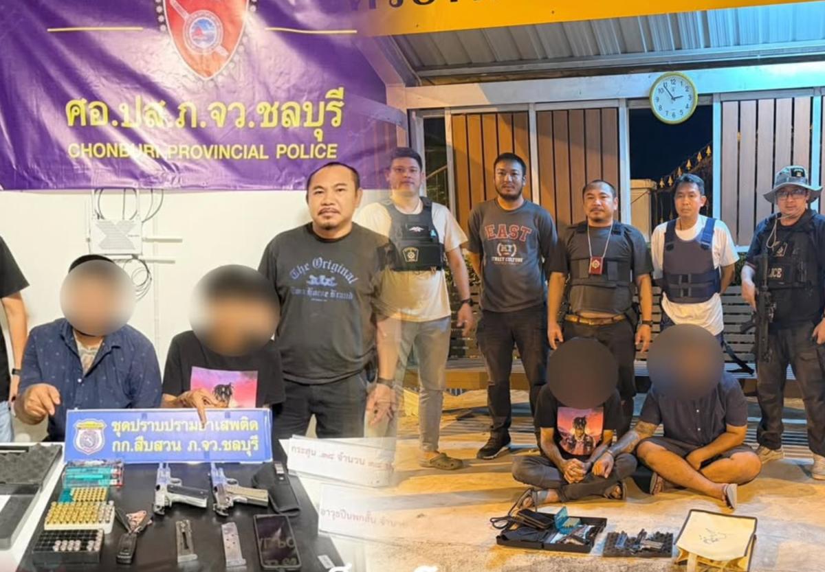 British Suspect and Three Thais Arrested in Pattaya Drug and Gun Networks Crackdown