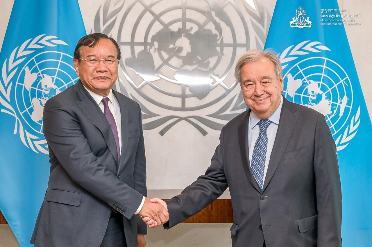 Prak Sokhonn Highlights Diplomacy and International Law in Meeting With Guterres