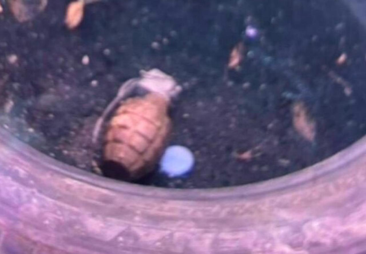 MK 2 Grenade Recovered Outside Bangkok Bank Branch