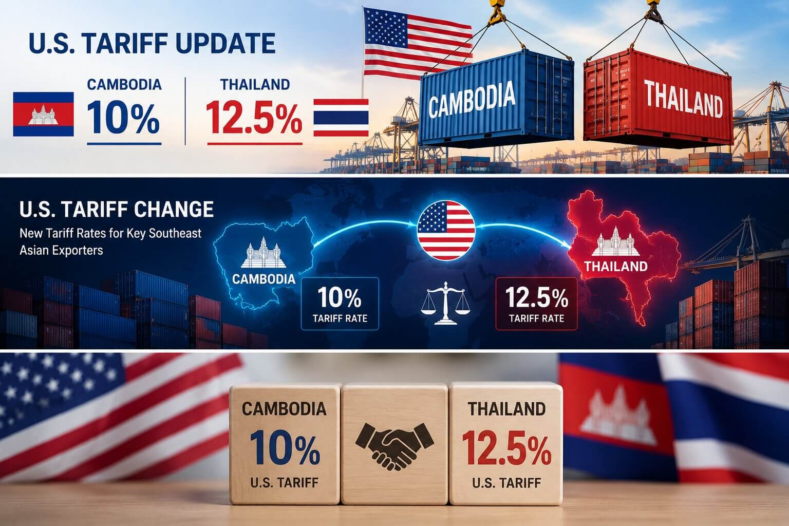 Cambodia Secures 10% U.S. Tariff While Thailand Faces 12.5%