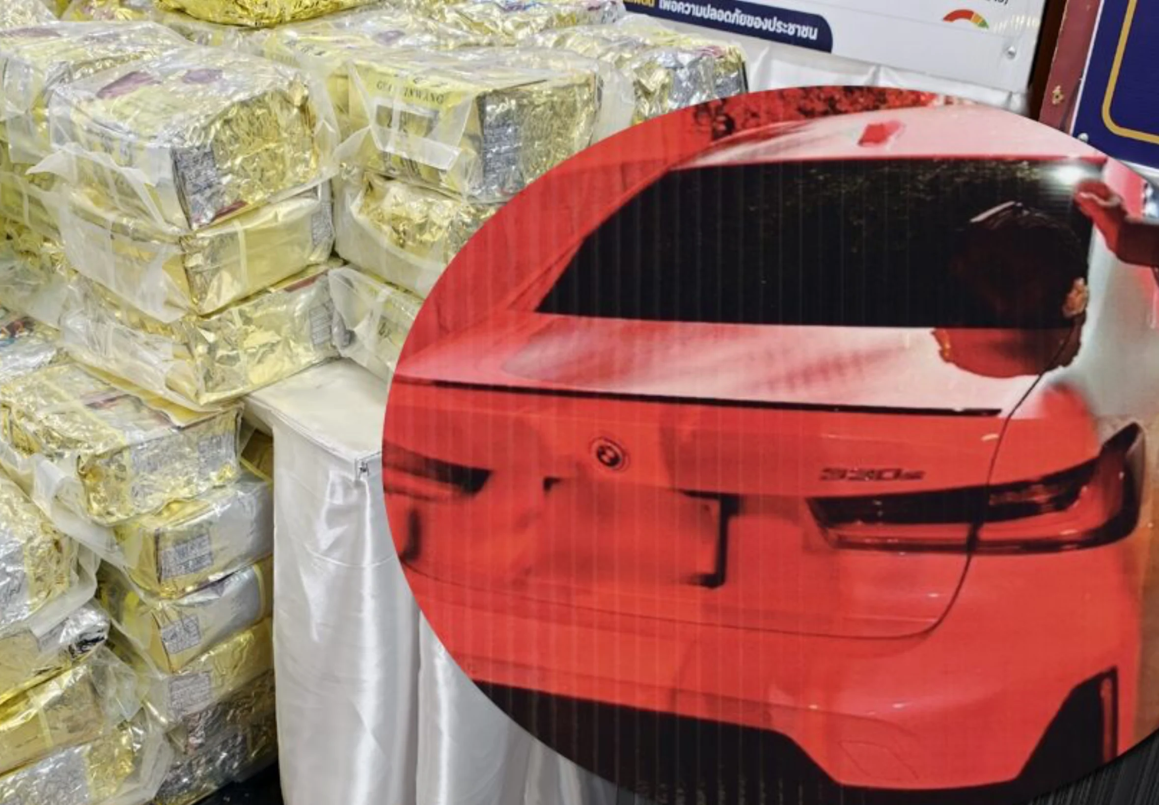 Hua Hin Drug Bust: 166kg of Ice Found in Suitcases Inside BMW