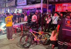 Pattaya Traffic-Light Crash Leaves Nine Injured, 10 Vehicles Damaged